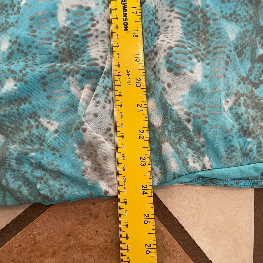 INC International Concepts Teal and Gray Top Blue Size 2X - Image 5