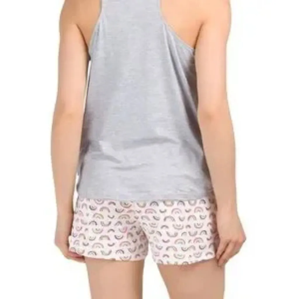 RAE DUNN Women's "LOVE IS LOVE" Tank and Shorts Pajama Set Size L - Image 2