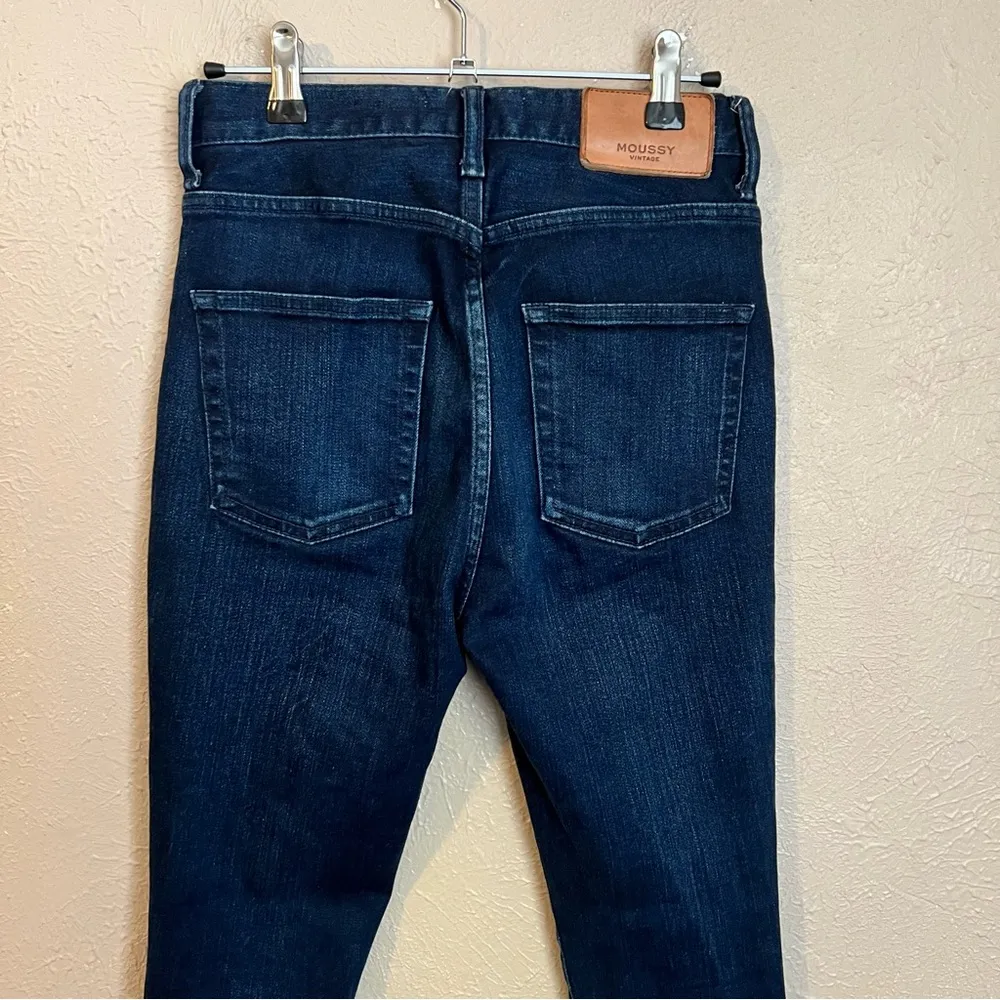 Moussy Vintage Crawford Rebirth Skinny High Rise Jeans in Dark Blue 25 - Image 4