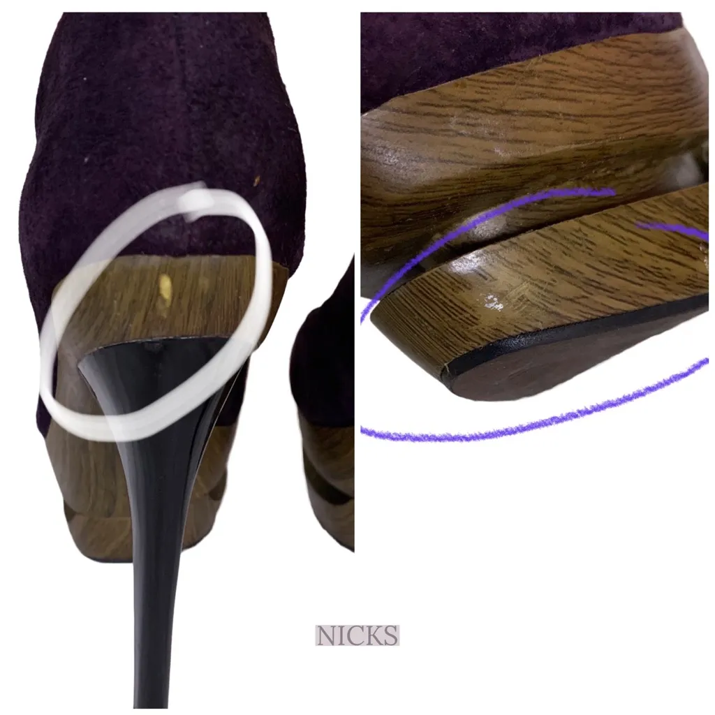 JESSICA SIMPSON "COLIE" PURPLE SUEDE PLATFORM STILETTO HEEL PUMPS (8.5B) - Image 12