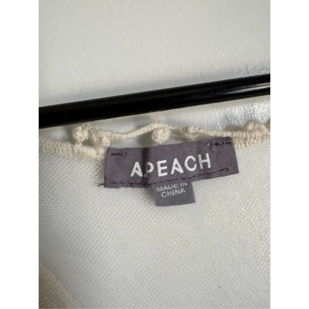 A Peach from Buckle crochet lace embroidered vest top sz S boho festival beachy White - Image 4