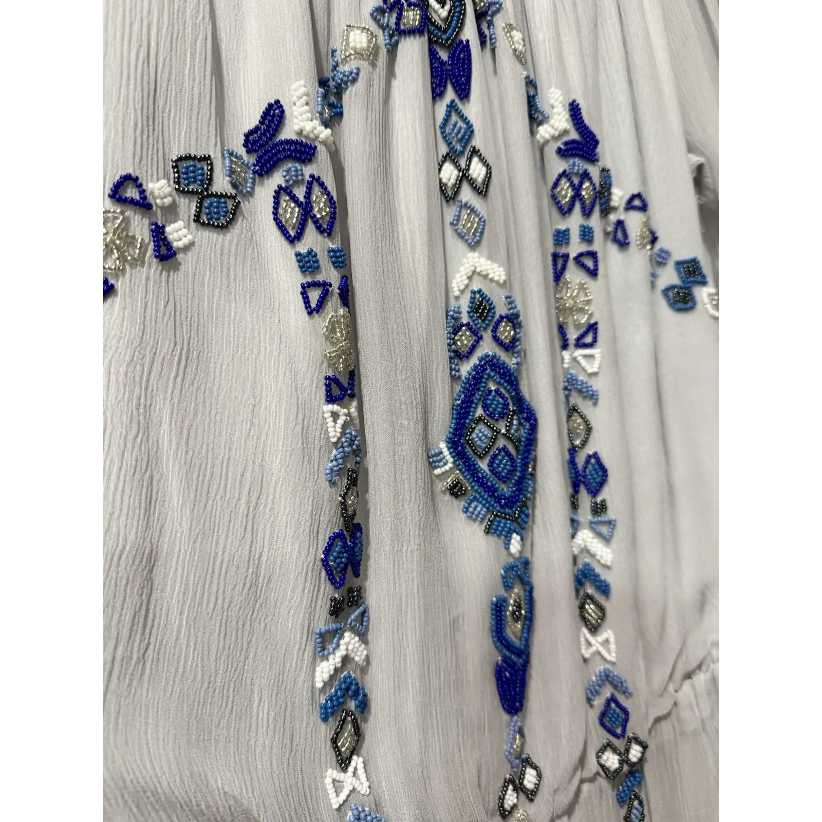 NWT Parker Hand Beaded Boho Off The Shoulder Dress Ethereal Embellished Med $508 - Image 6