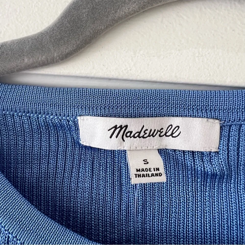 Madewell Micro-Rib Sweater Tee in Celeste Blue Size Small NWT - Image 6