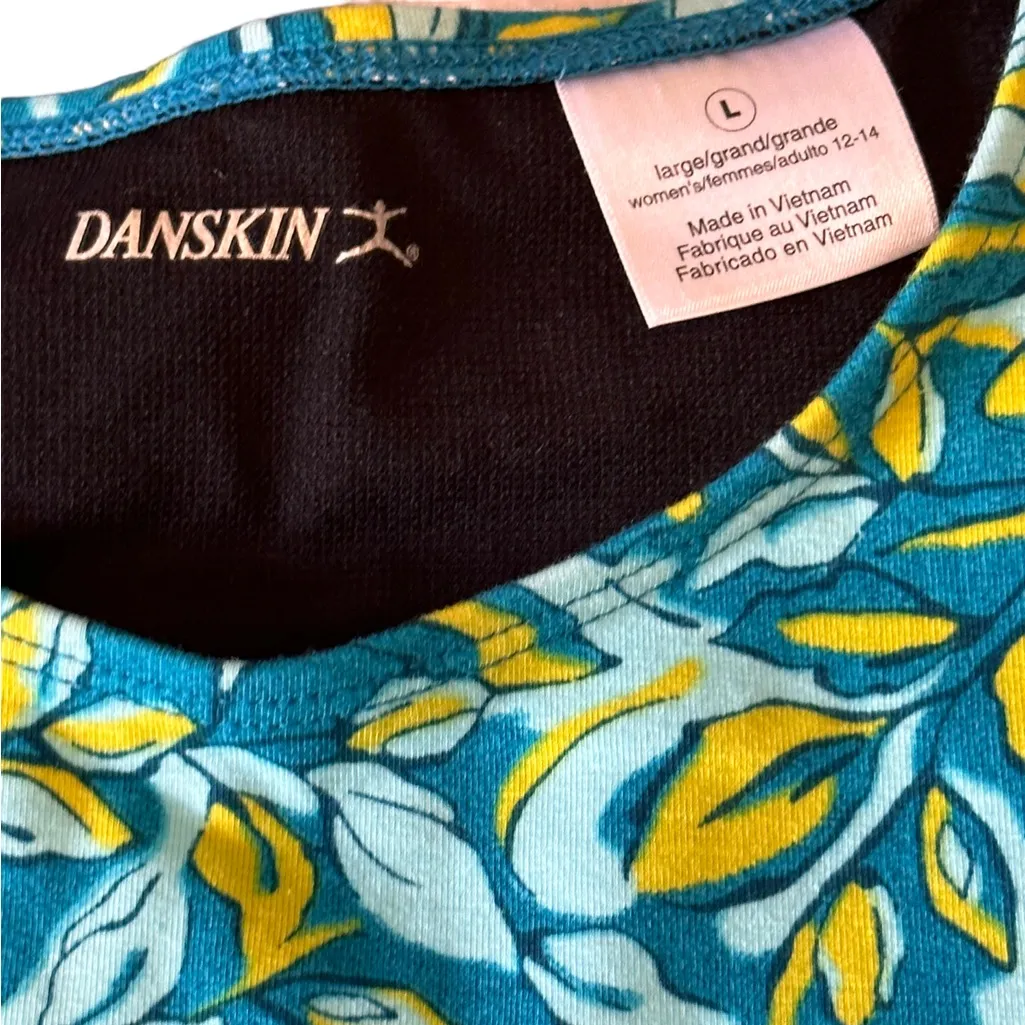 596. 5/$25 Danskin Women’s Blue & Yellow Built in bra Workout Top - Image 3