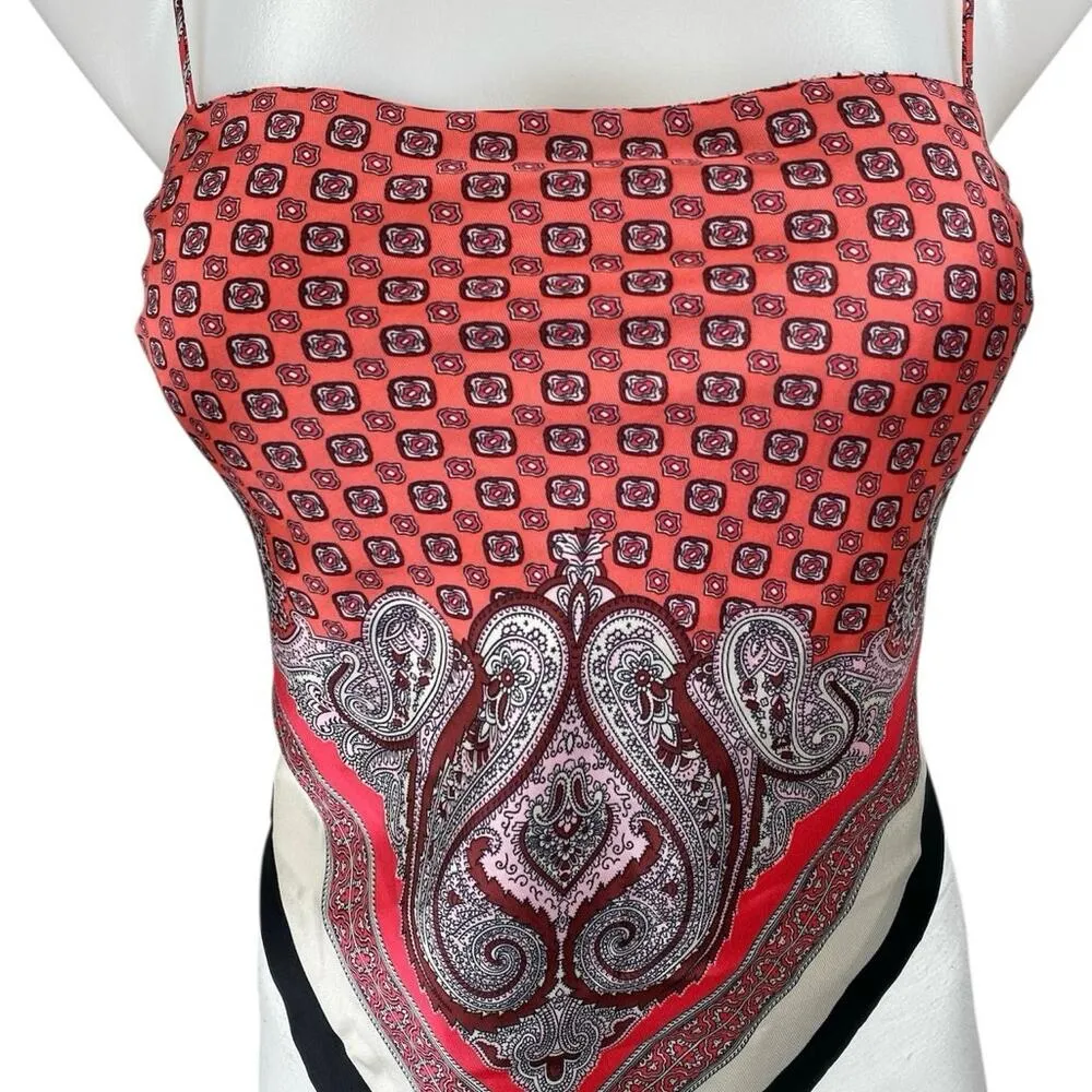 Zara Multicolor Floral Paisley Bandana Sleeveless Cami Tank Crop Top Size XS - Image 3