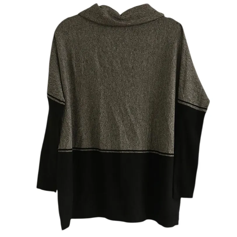 Black Gray Edgewood Poncho Oversized Sweater Size Small - Image 4