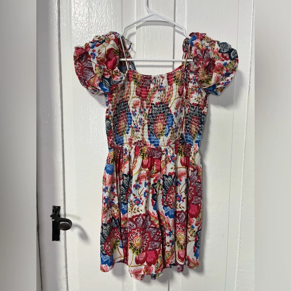 NWT Misa Ruchika Floral Smocked back Romper in Amalfi botanical size XS - Image 4