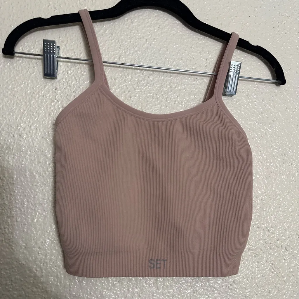 Set Active Sculptflex Box Sports Bra size small nude/ peach pink color - Image 2
