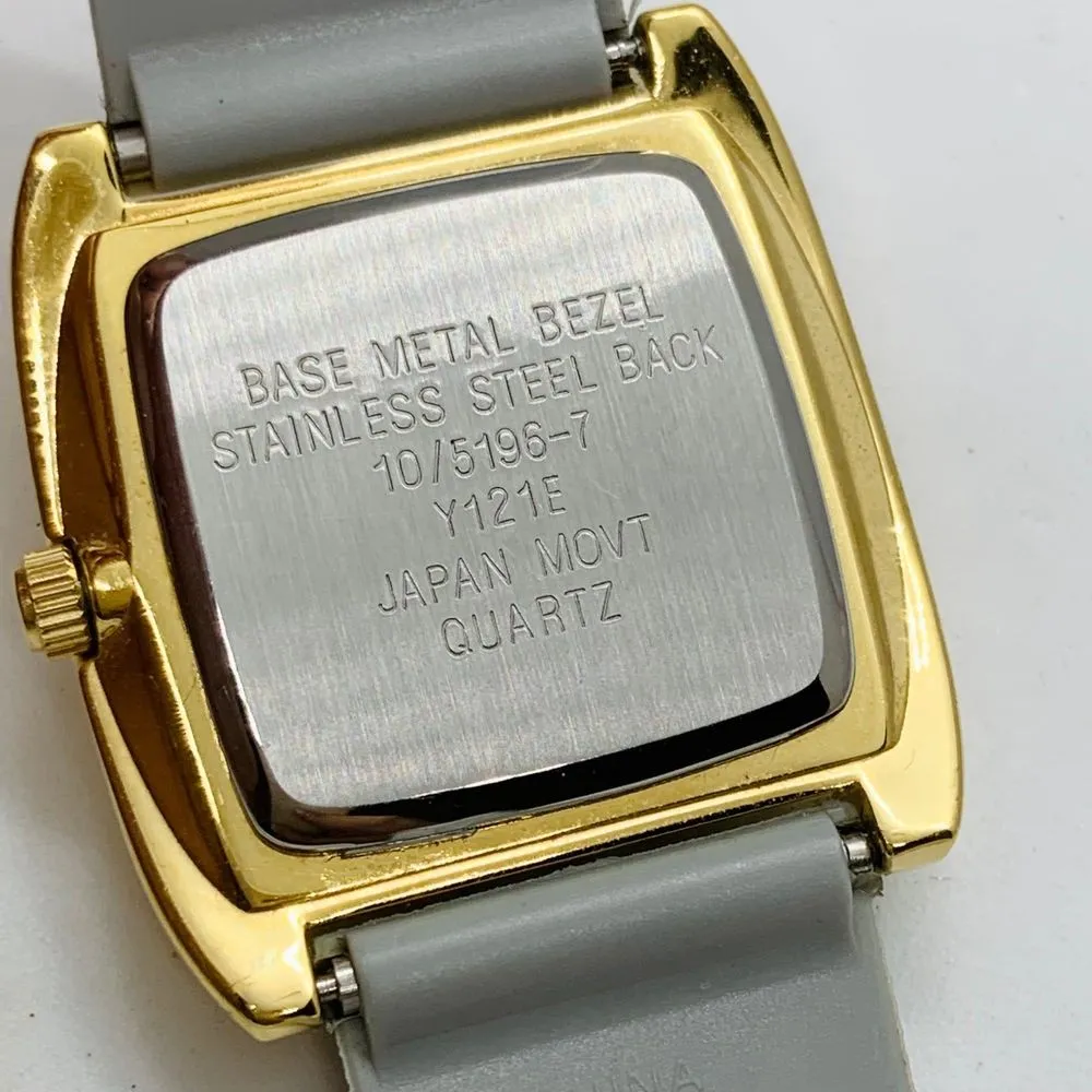 Anne Klein 28mm gold tone Quartz analog ladies watch gray plastic band w/battery - Image 6