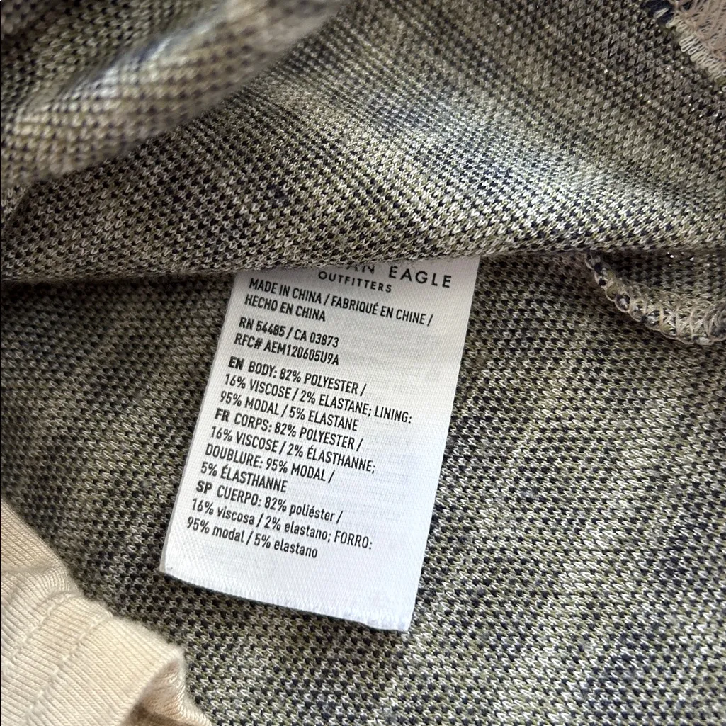 American eagle school girl pleated green tan navy plaid mini skirt skort XS Y2K - Image 5