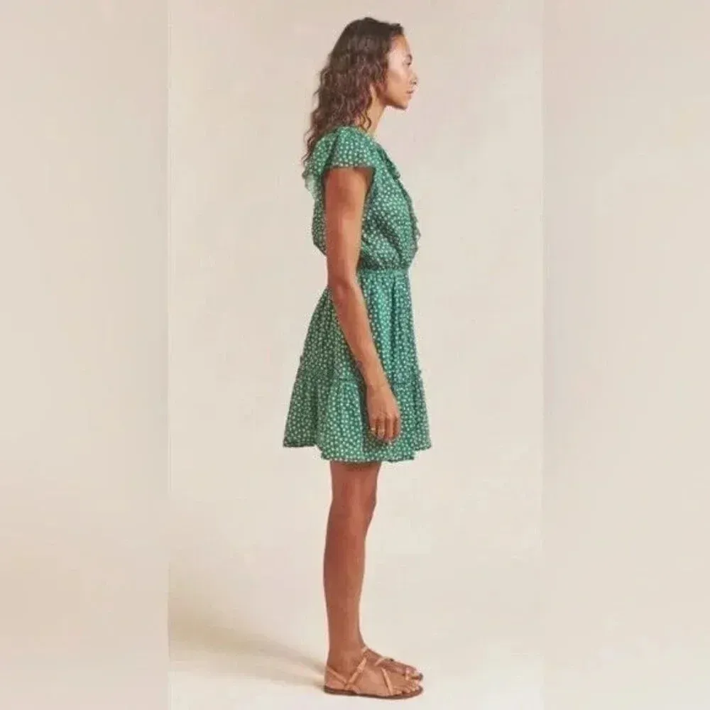 Trovata Birds of Paradis NWT Green Marcella Lawn Dot Dress Size‎ Large - Image 3