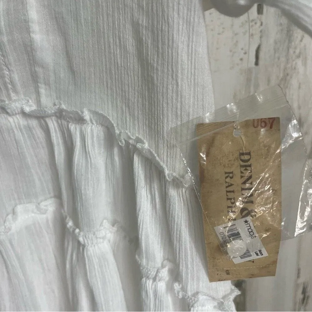 Ralph Lauren Denim‎ & Supply Tunic Mini Dress White Button Front size L NWT - Image 6