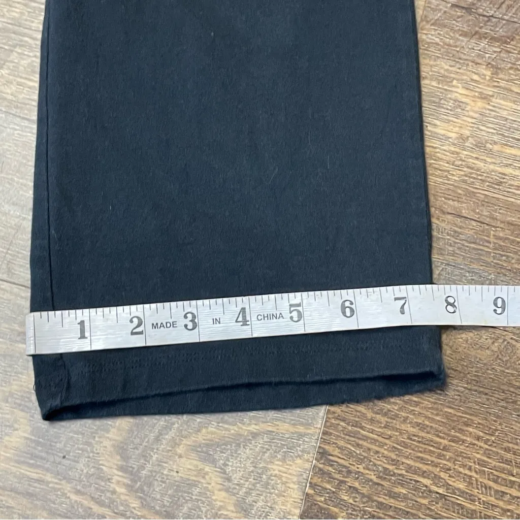 Y2K Victorias Secret PINK Foldover Black Teal Yoga Crop Leggings Capri Medium - Image 7