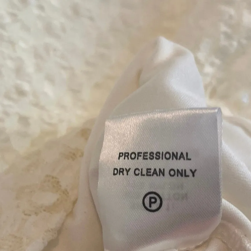 Calvin Klein  White‎ Lace Long Sleeve Top Size Large - Image 9