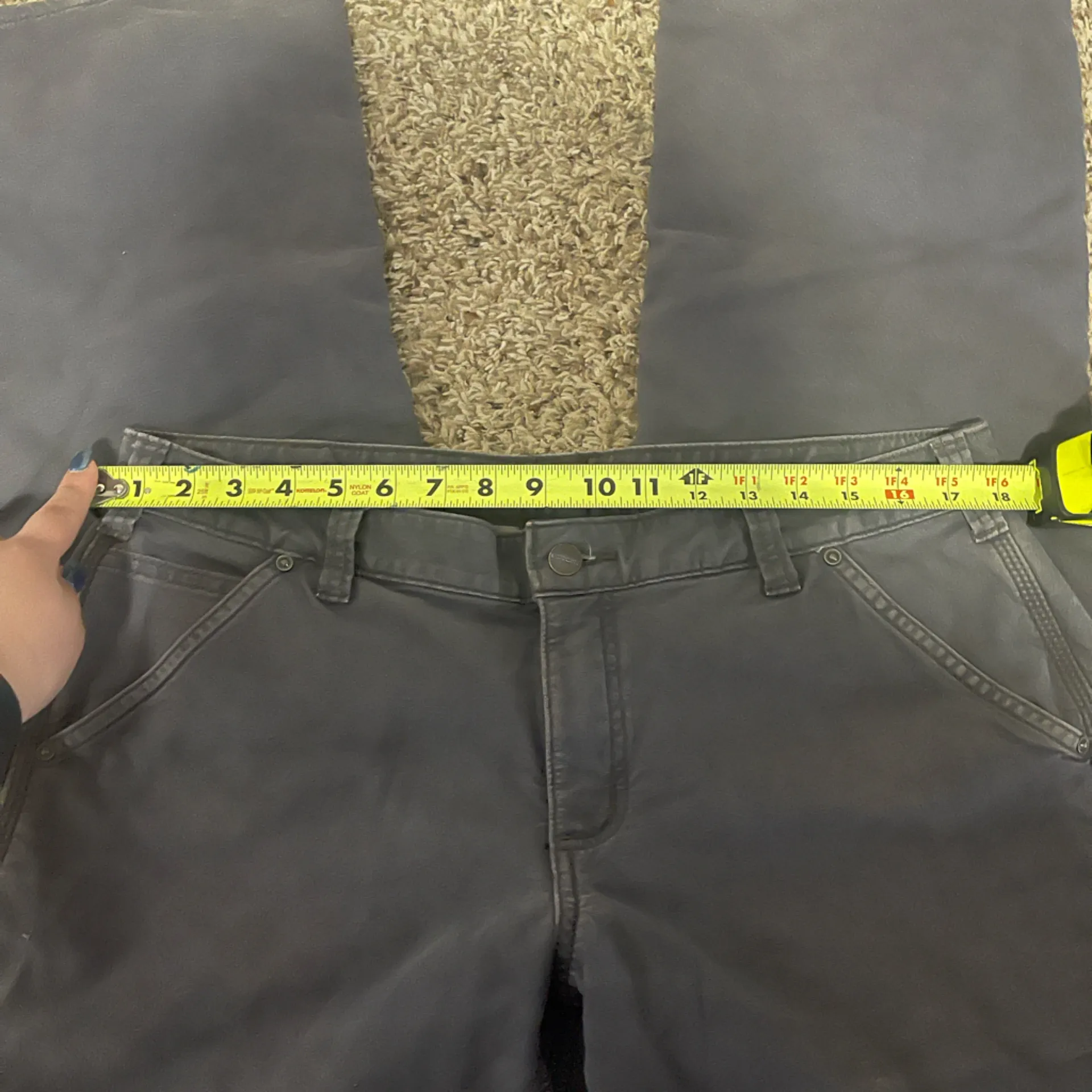 Carhartt Women's Original Fit Gray Canvas Work Pants Straight Leg Fleece Size 14 - Image 10