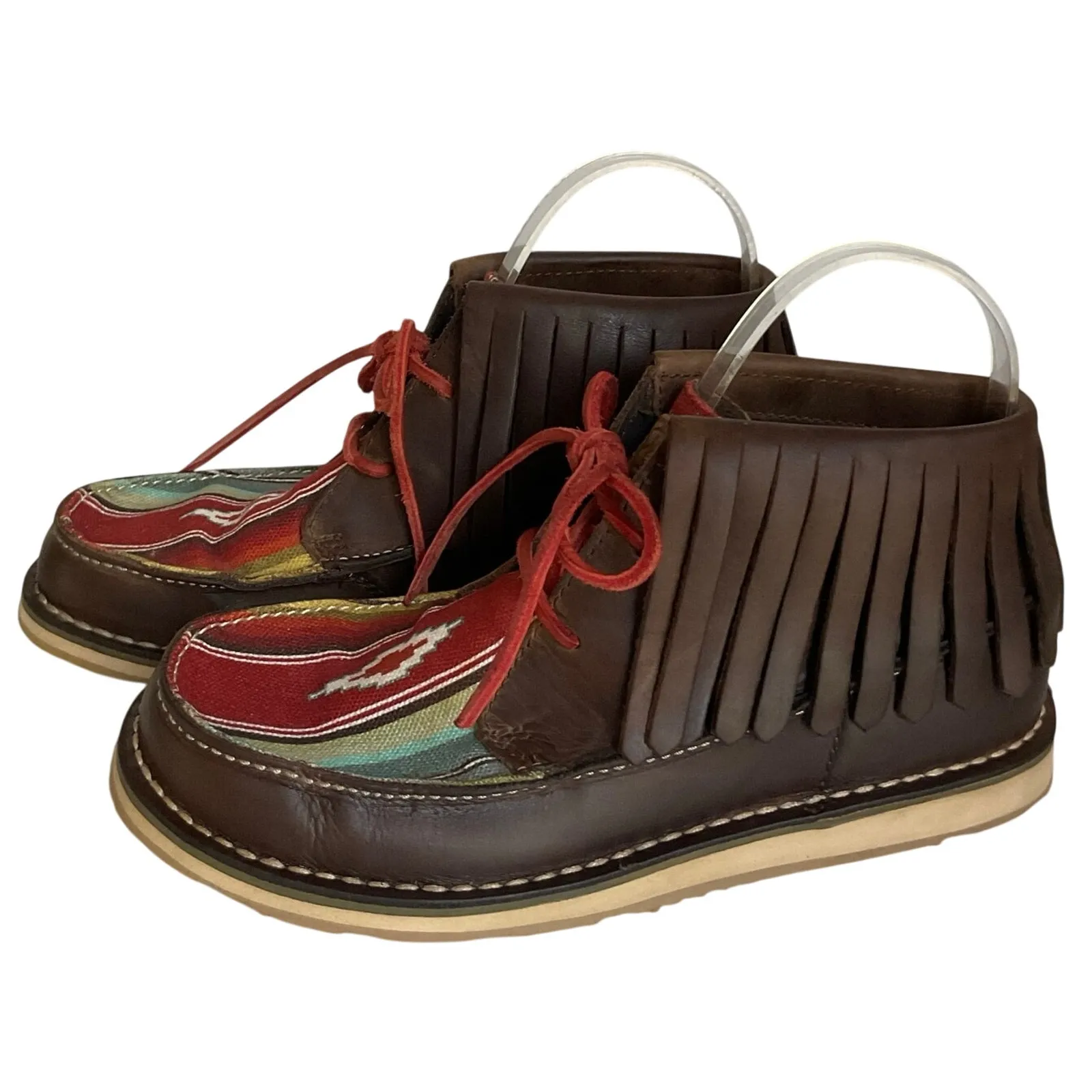 Ariat Fringe Leather Moccasin Boots • Western Boho • Multicolor • Women’s 6 - Image 2