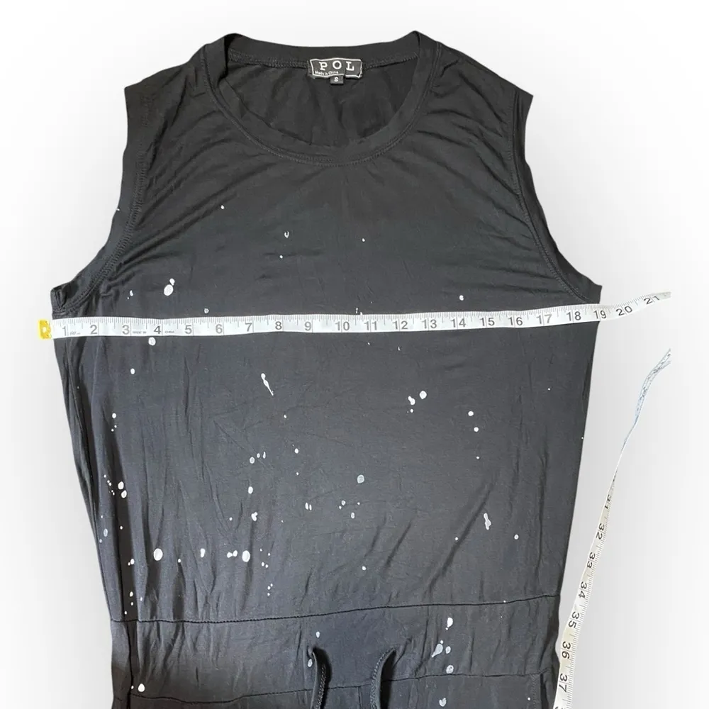 POL Black White Speckle Midi Dress Adjustable Waist Small NWOT - Image 4