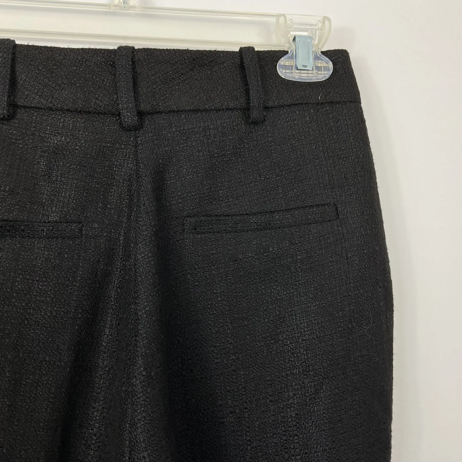 The Fold London Black Tweed Linen Blend Trousers Pants UK 8 US 4 - Image 4