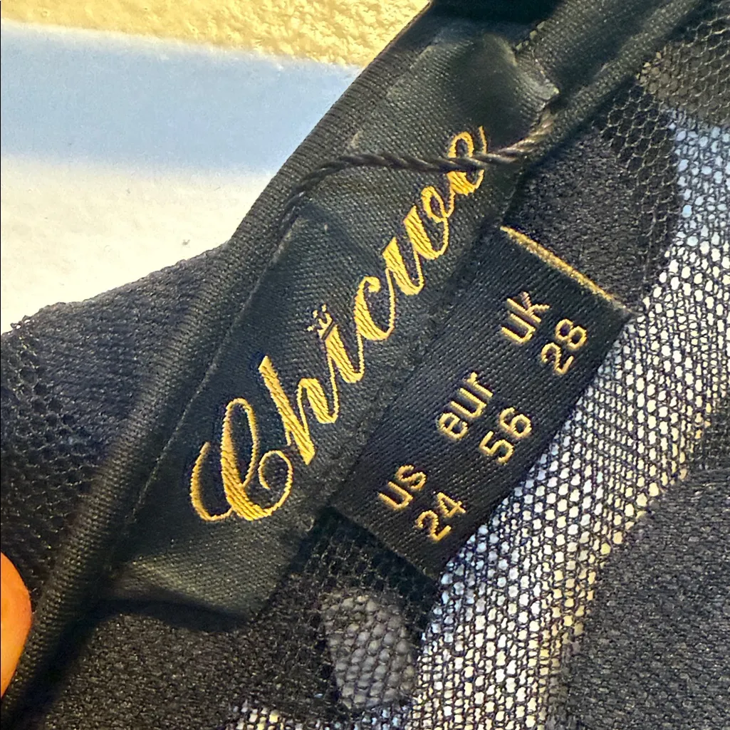 Chic Black Sheer Polka Dot Dress Size undefined - Image 2