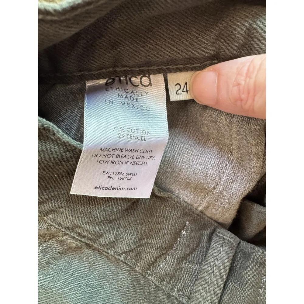 NWT Etica Max Pleated Shorts Seaweed Green High Waisted Size 24 Anthopologie - Image 6