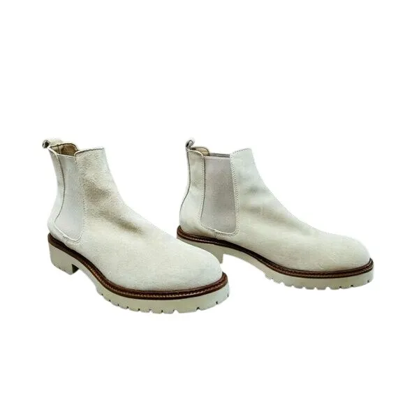 Enzo Tesoti Chelsea Cream Vegan Suede Leather‎ Boots 40 Womens 9.5 Vanilla Girl - Image 3