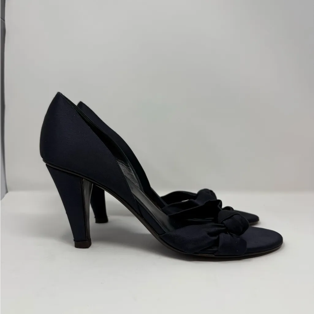 Celine Satin Open Toe Heels Size 10B - Image 2