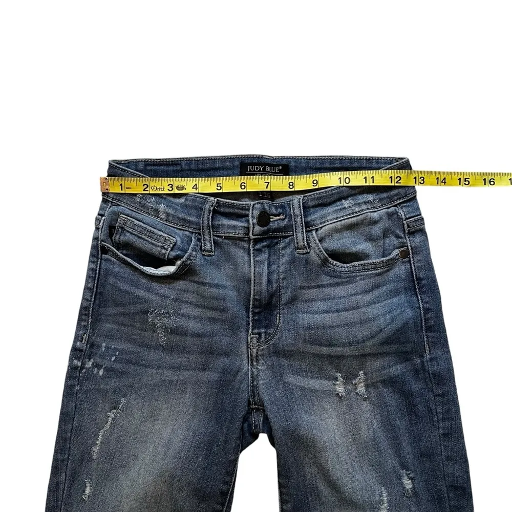 Judy Blue Shredding Up My Life Relaxed Fit Destroyed Distressed Jeans, Sz 3/26 - Image 11