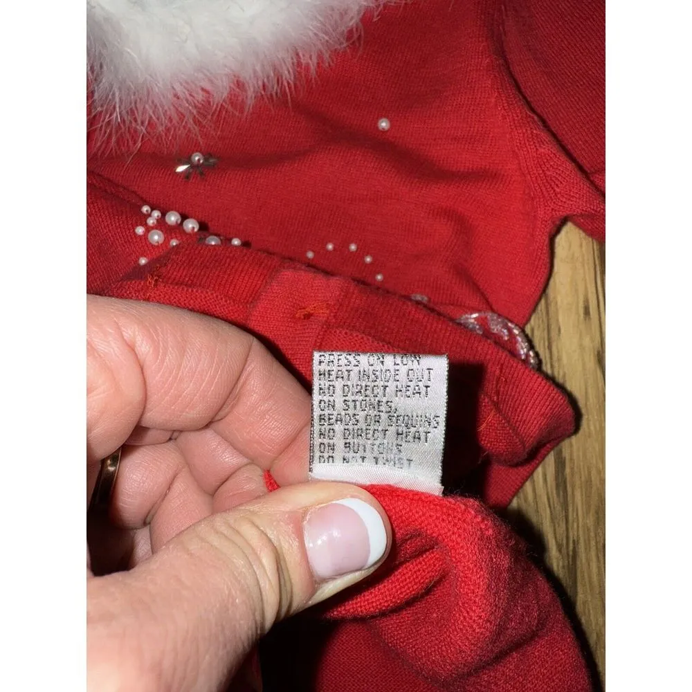 Jack B Quick Christmas Sweater Vintage Sexy Mrs Clause Santa Mohair Petite Small Red Size undefined - Image 8