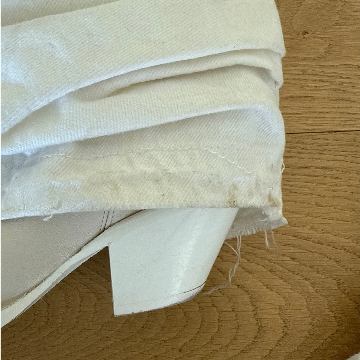 R13 Mid Cowboy Boots Denim Sleeve Size EU37 White - Image 6