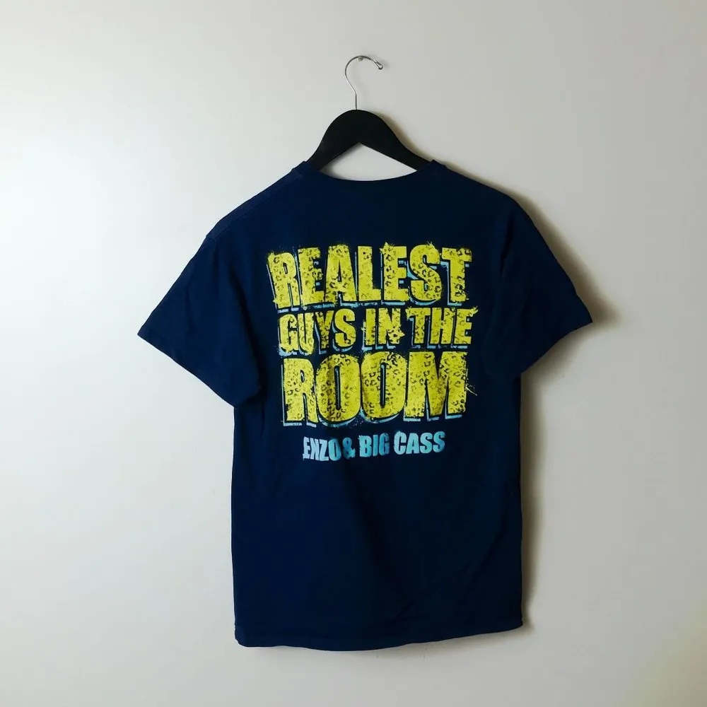 2016 WWE Bada Boom Realest Guys In The Room T Shirt Blue Medium M Graphic Tee - Image 11