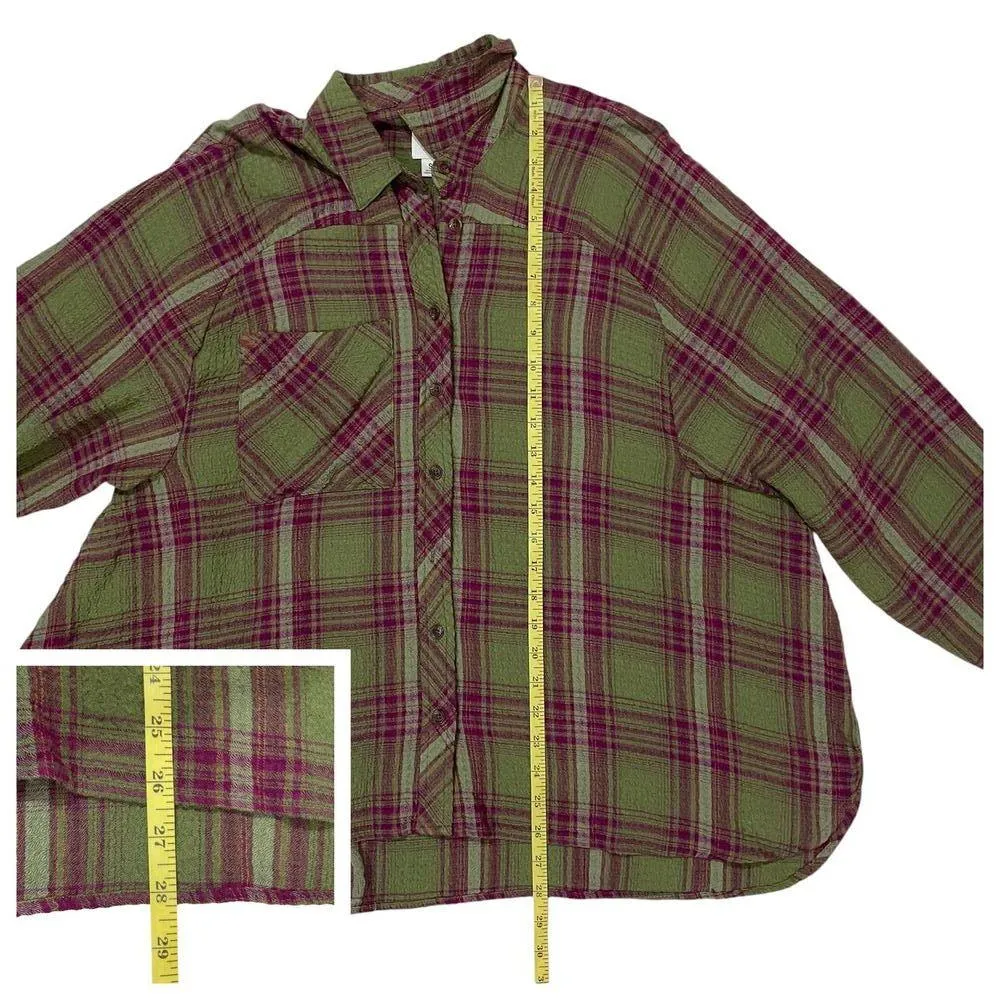 Urban Outfitters BDG Lachlan Flannel Button-Down Shirt - Green Multi - Small - Image 6