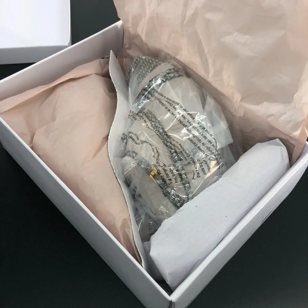 Rebecca Minkoff Nanine Silver Gold Strappy Ankle Strap Heeled Sandals - Image 3