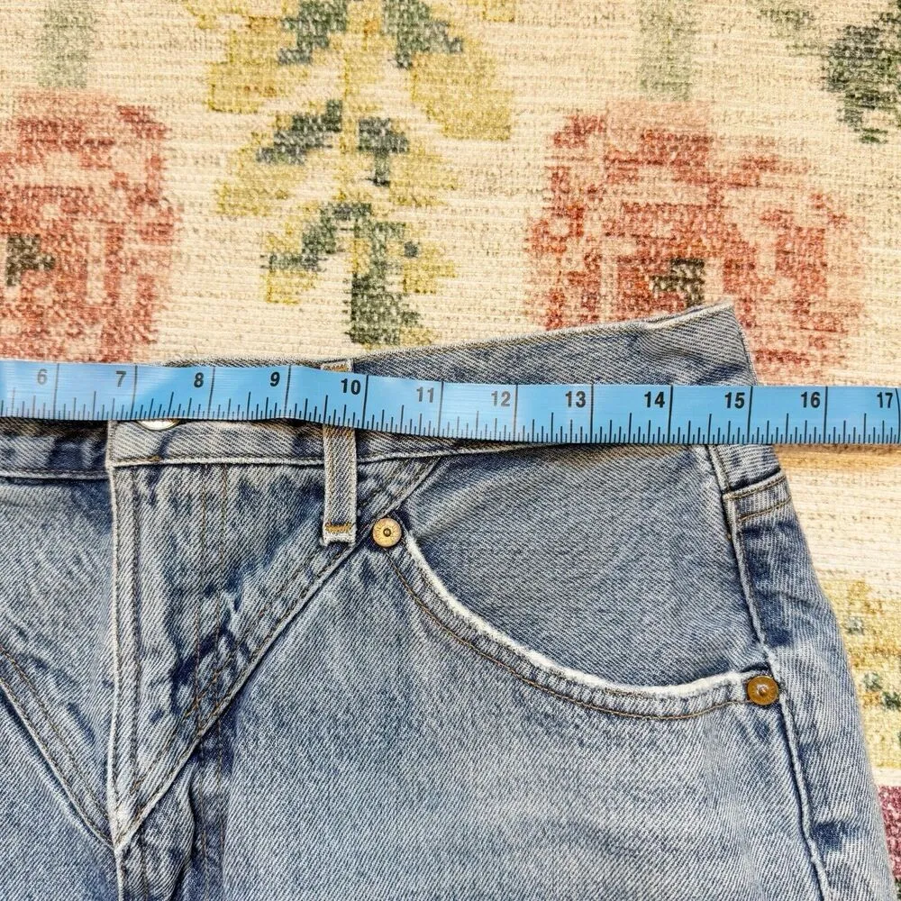 Agolde Denim Skirt Womens 30 High Rise Raw Hem Mini Hipster - Image 6