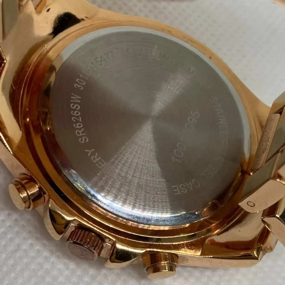 Style & co women rose gold tone watch rhinestones 40mm Quartz size 6” running - Image 8