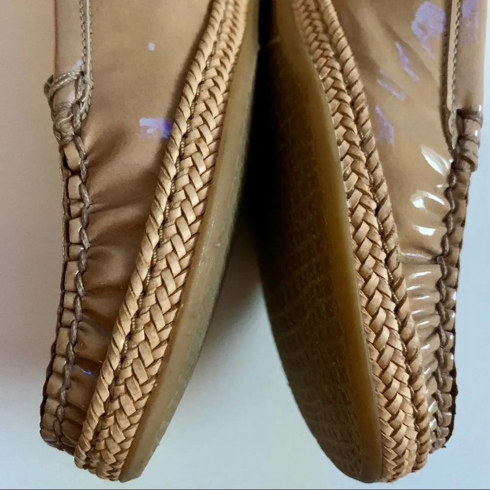 Stuart Weitzman Loafers Flats Shoes Camel Patent Leather Geek Loafers Size 5 - Image 11