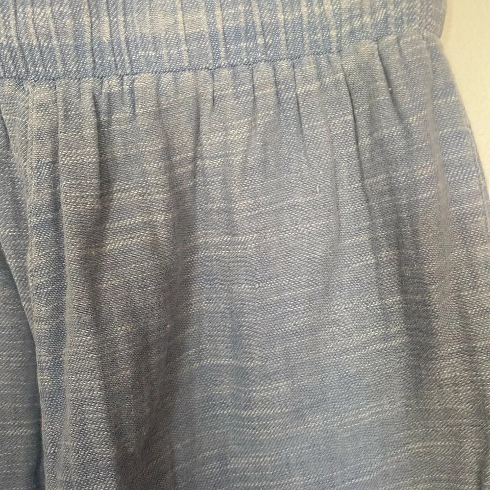 Doe & Rae blue raw hem drawstring shorts with pockets - Image 7