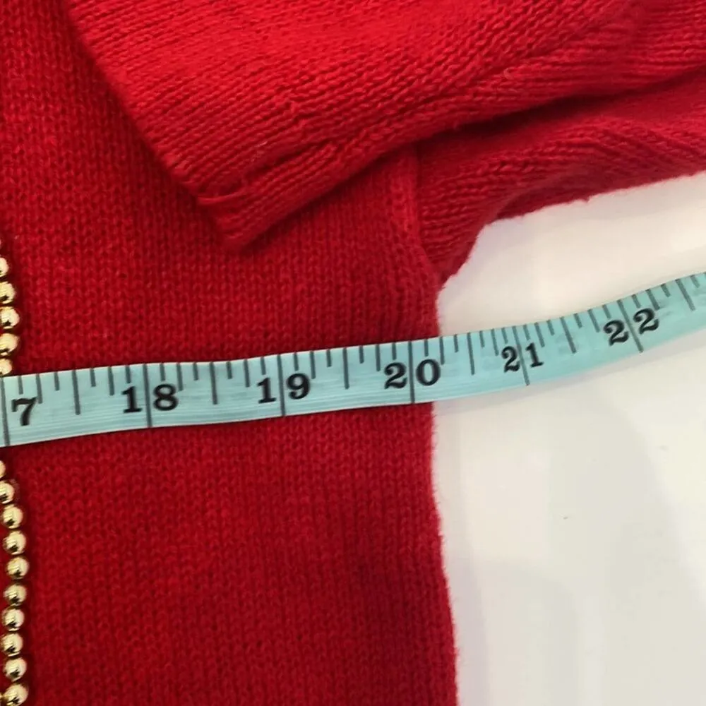 Victoria Jones Vintage 1980’s Mock Neck Oversized Knit Sweater Embellished Sz Sm - Image 7