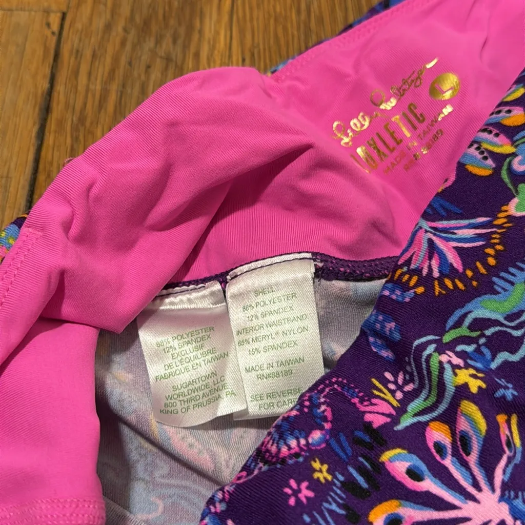 Lilly Pulitzer luxletic weekender mid rise legging purple berry colony Congo L - Image 5