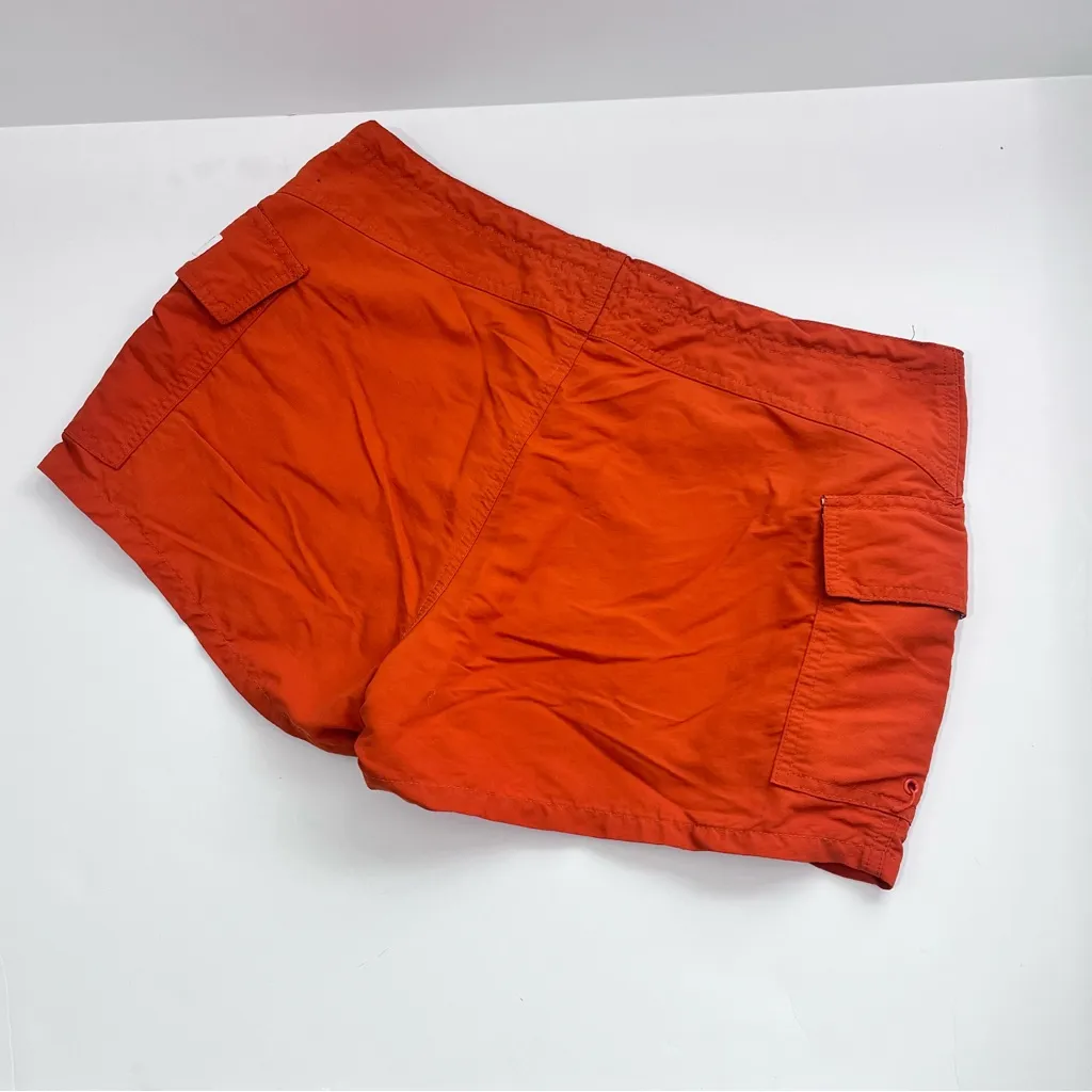 Abercrombie & Fitch 90’s Y2K Orange Velcro Fly Cargo Shorts Size 8 - Image 3
