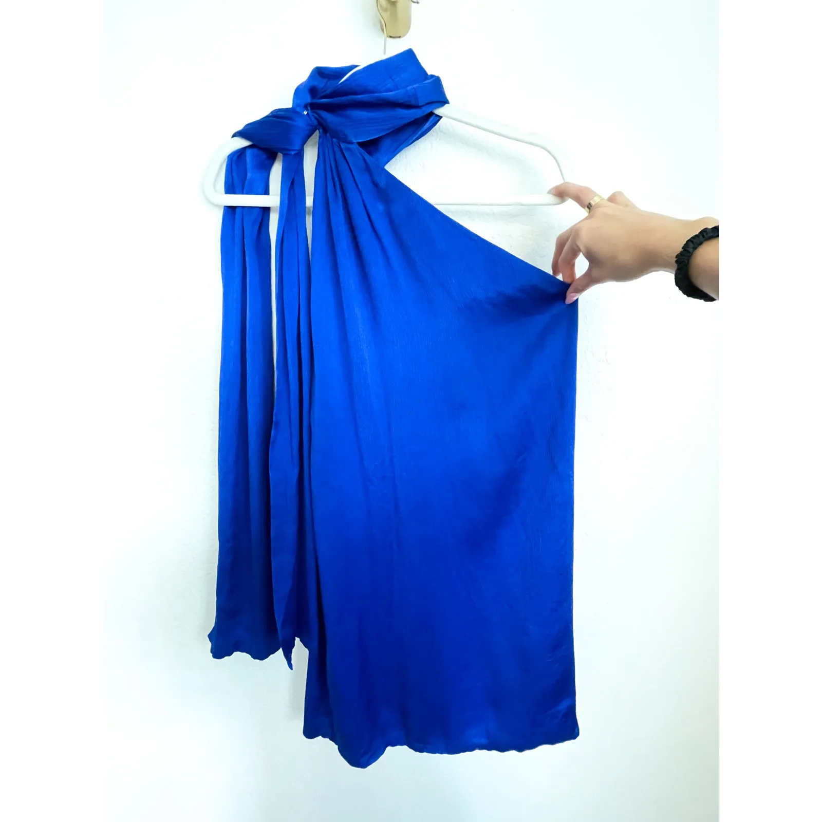 Genny Royal Blue Silk Mini Dress Size 8 - Image 7