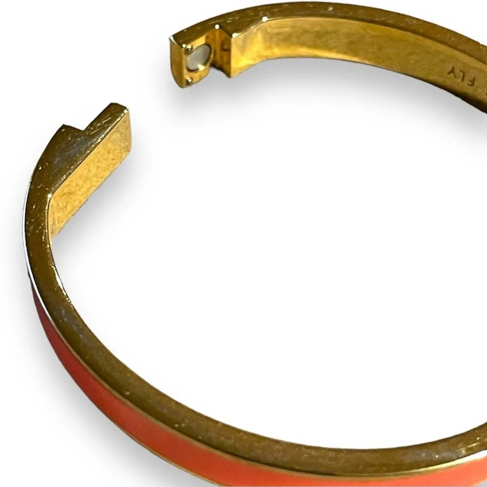 Kate Spade New York Sparks Fly Enamel Bangle Bracelet Coral Gold Tone - Image 8