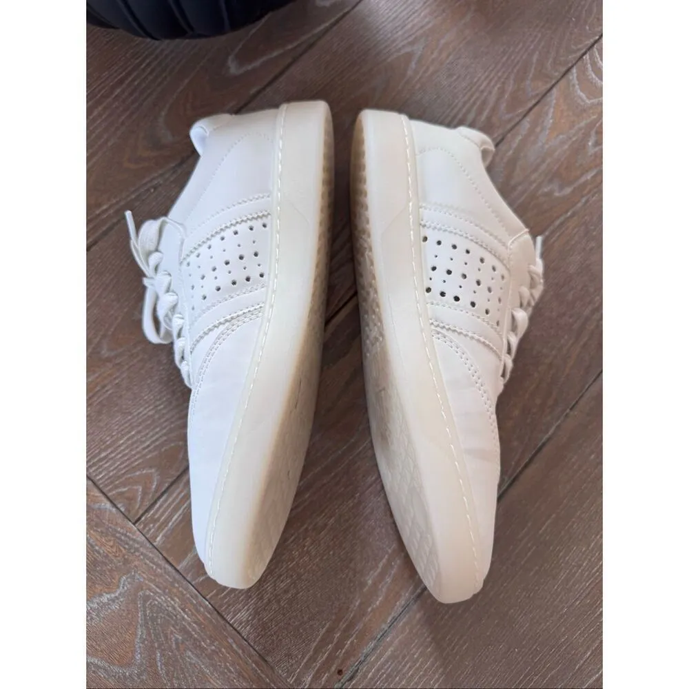 JSlides Hattie Perforated Low Top Sneaker In OffWhite Size 8 White - Image 4