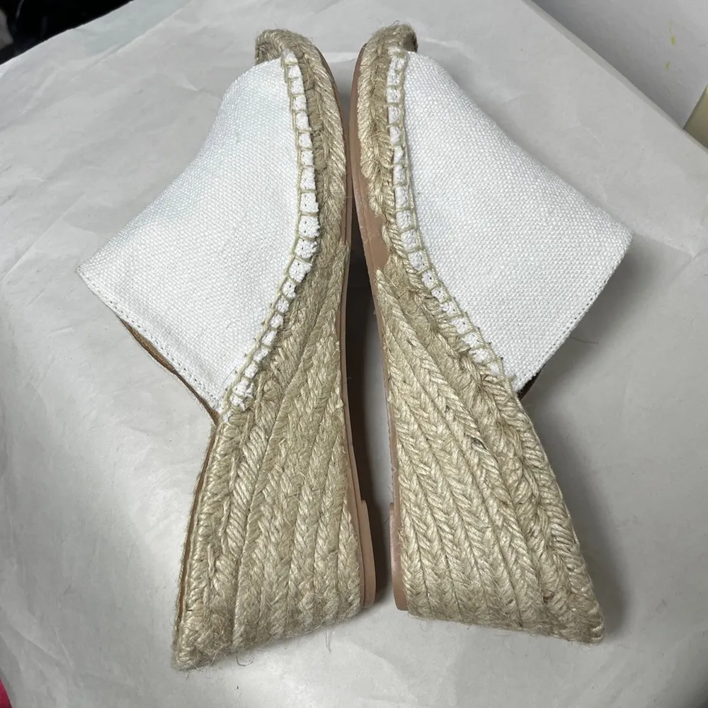 Patricia Green NWOT Shen Espadrille Mules White Linen sz 7 - Image 10