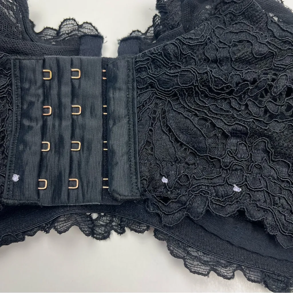 Savage x Fenty Romantic Corded Lace Unlined Balconette Bra Womens 42DD‎ Black Size undefined - Image 9