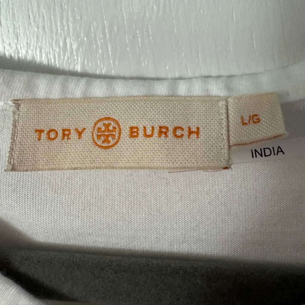 Tory Burch Ruffle Cotton Short Sleeve T-Shirt - Image 3