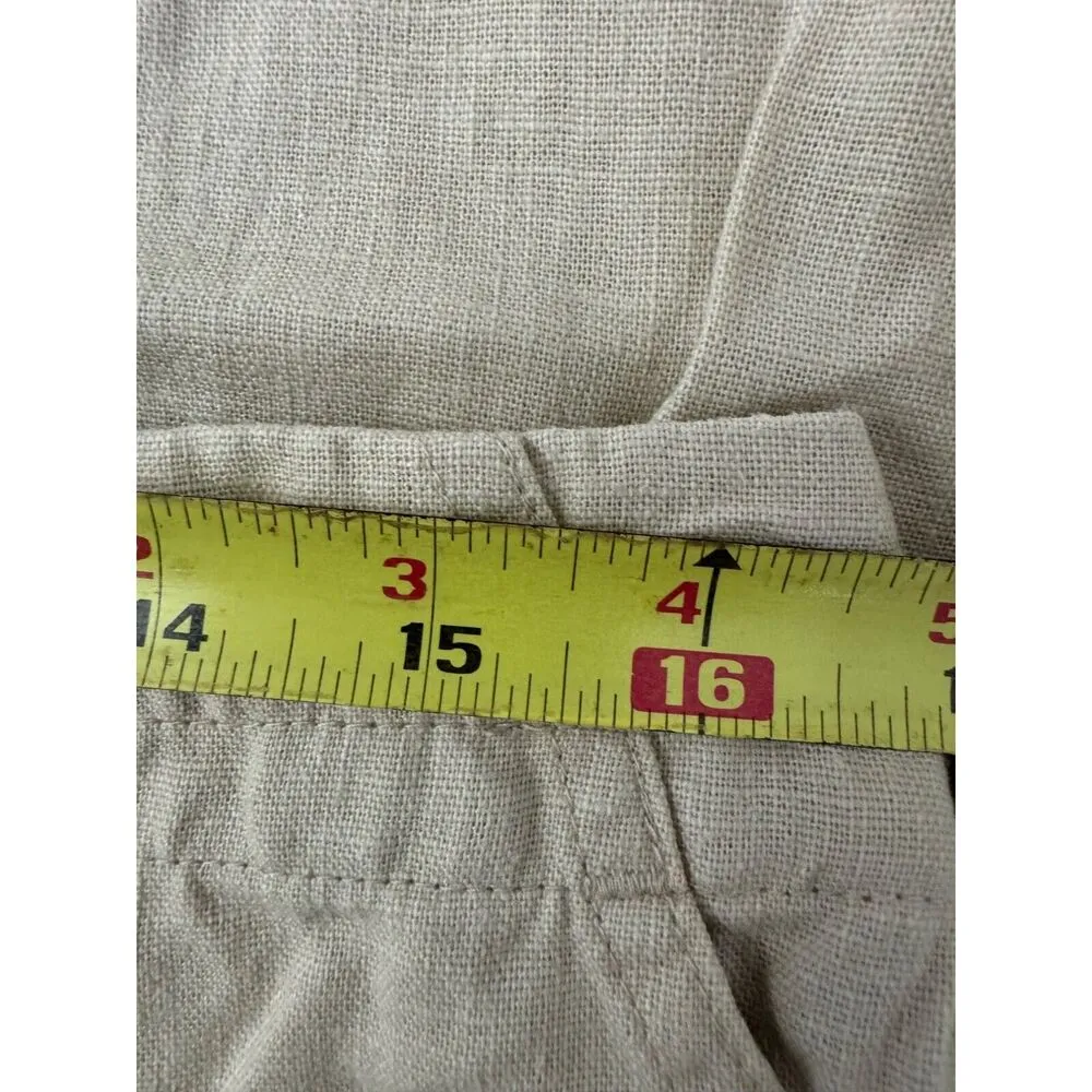 Talbots Linen Embroidered Country Club Casual Wide Leg Cropped Pants 10 - Image 6