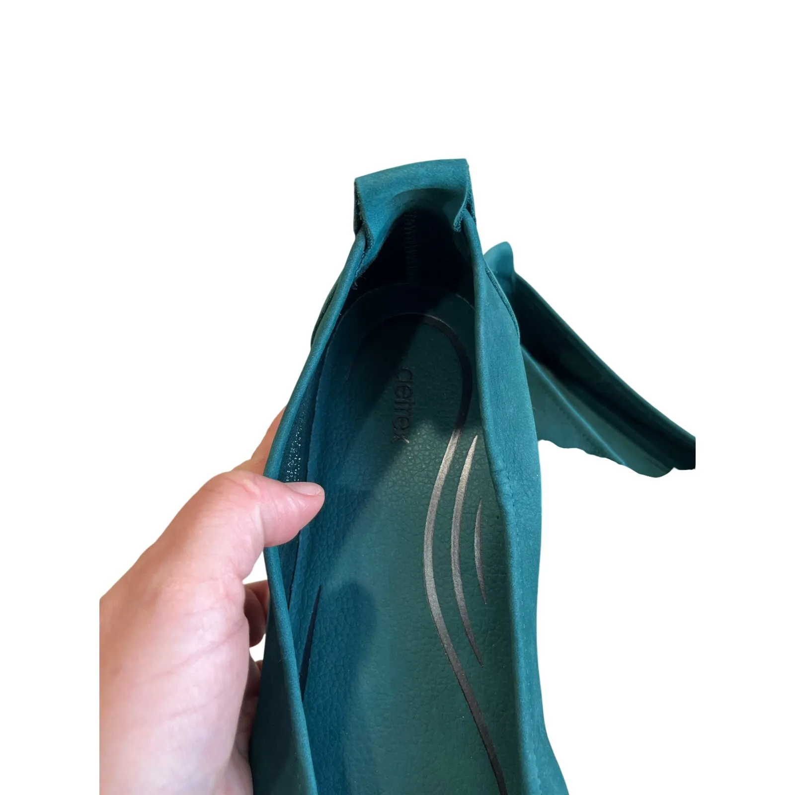 Aetrex Brianna Green Suede Leather Ballet Flats Orthotic Comfort Shoes Sz 9 - Image 5