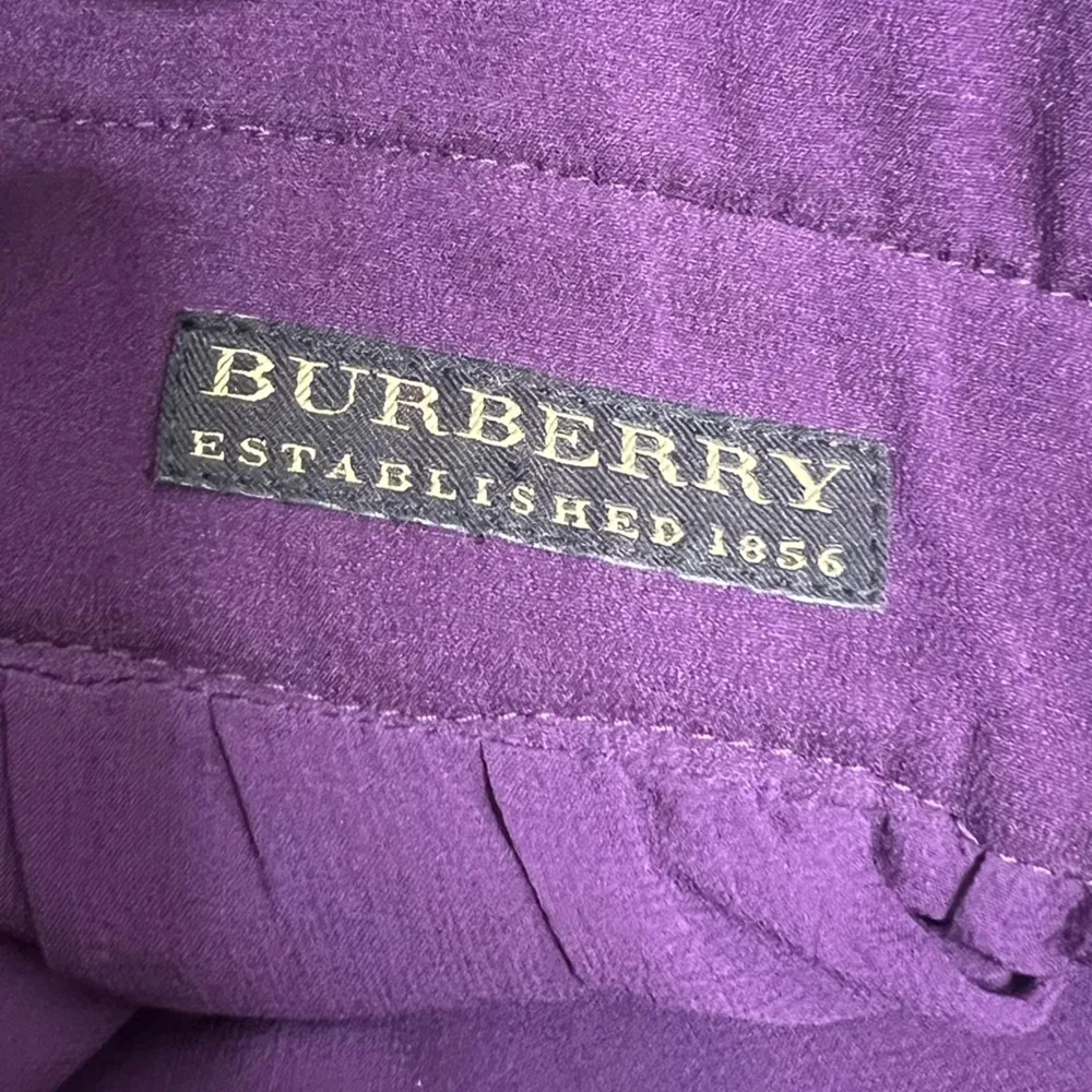 Burberry silk babydoll dress purple Sz 38 - Image 3