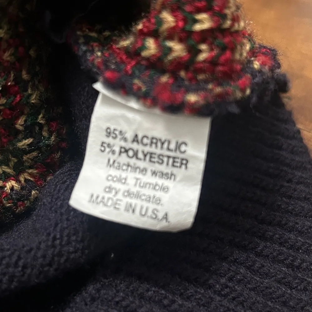 Alfred Dunner Vintage Womens Large Navy Green Red Winter Holiday Sweater Vest - Image 4