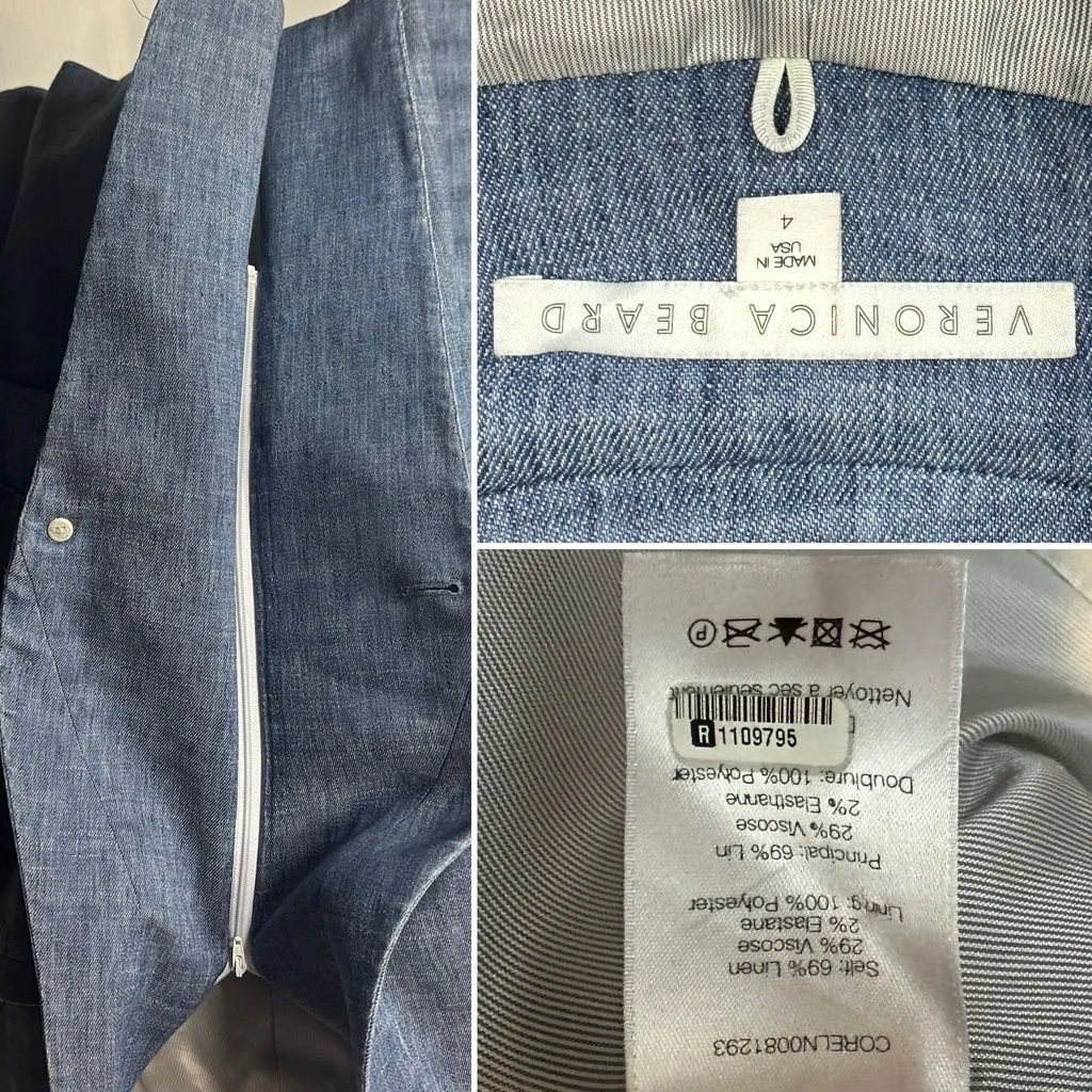 Veronica Beard Orchid Chambray Upcollar Jacket Size 4 - Image 15